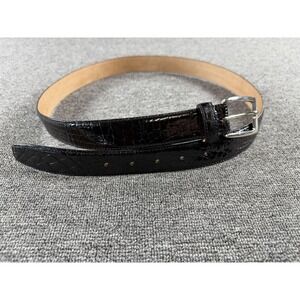 Tardini Belt Mens 38 Black Genuine American Alligator Leather Dress Italy